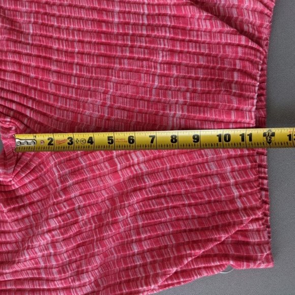 Zara Size MEDIUM Women's Ribbed High Rise Flare Pull On Pants Stretch Pink NWT - Picture 8 of 11